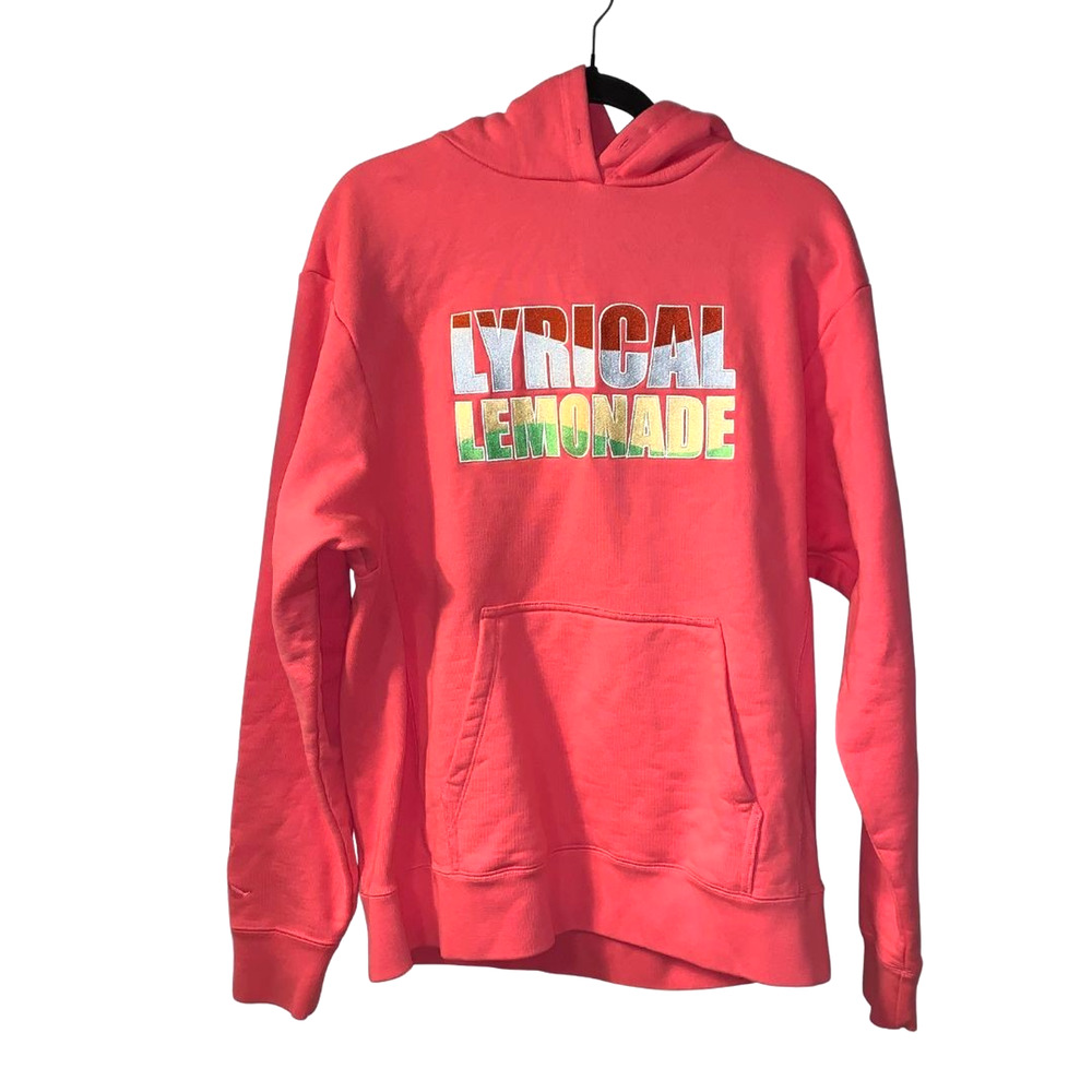 Nike Jordan x Lyrical Lemonade Mens Hoodie Size M Pink Colorful Logo 2020 CW1122